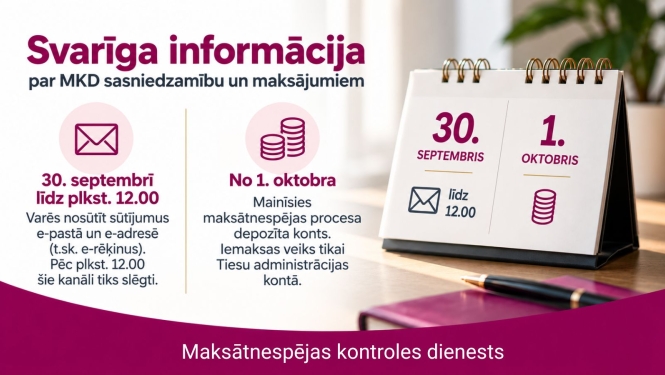 Informācija par depozīta kontu pēc MKD likvidācijas