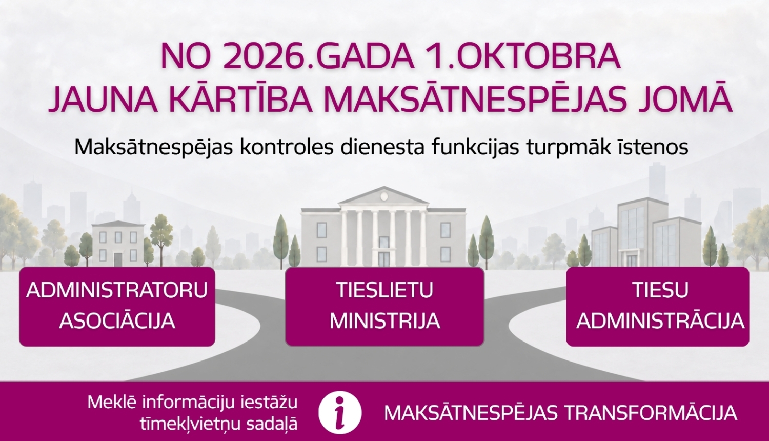 Maksātnespējas transformācija - MKD funkcijas pārņem Tieslietu ministrija, Tiesu administrācija un Administratoru asociācija