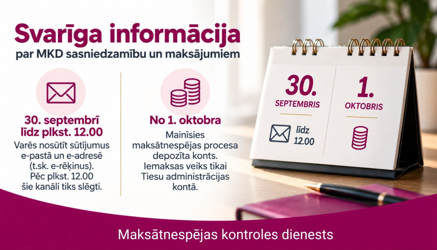 Informācija par depozīta kontu pēc MKD likvidācijas
