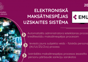 Vizuālā informācija par paveikto Elektroniskās maksāntespējas uzskaites sistēmas attīstībā