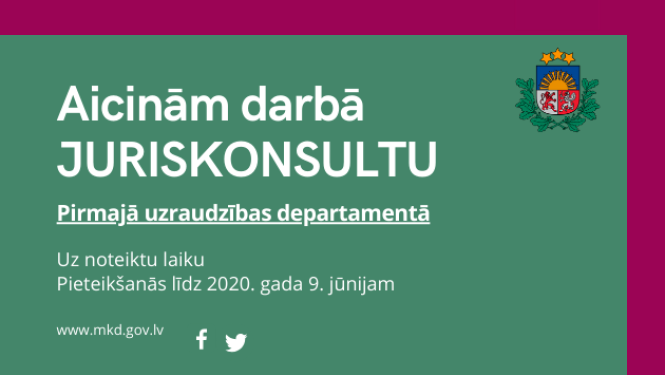 AICINĀM DARBĀ JURISKONSULTU