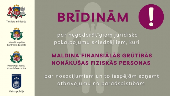 Brīdinājums finansiālajās grūtībās nonākušajām fiziskajām personām