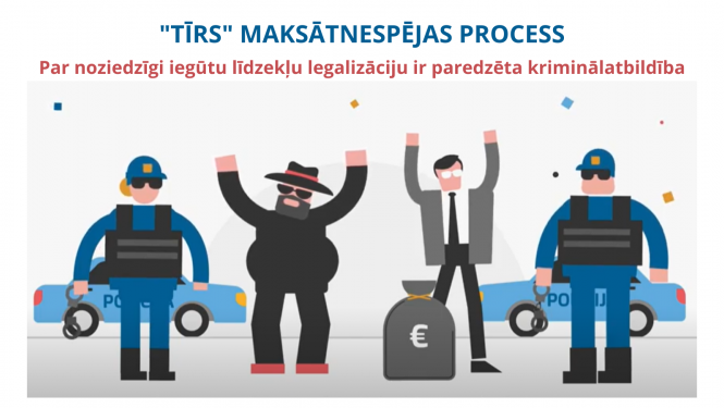 Animācija - policija aiztur noziedzīgi iegūtu līdzekļu legalizētājus
