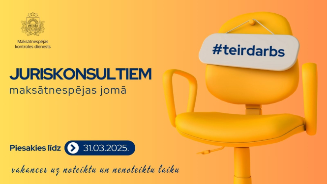 Ilustratīvs attēls. Vakanču sludinājums. Tukšs dzeltens krēsls.