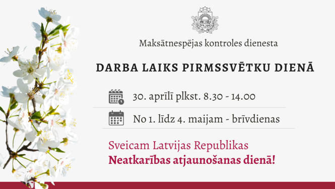 Darba laika izmaiņas pirmssvētku dienā