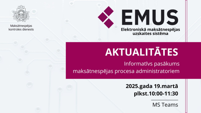Ilustratīvs attēls paziņojumam par informatīvo pasākumu, kas veltīts Elektroniskās maksātnespējas sistēmas aktualitātēm