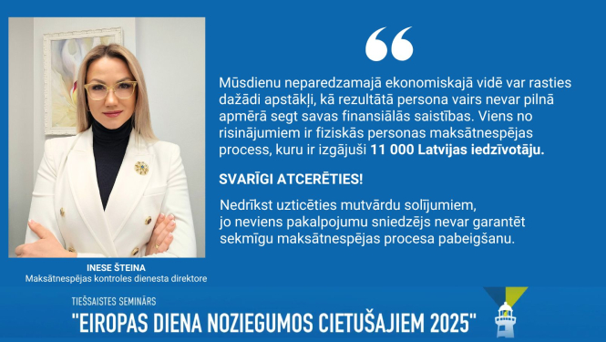 I.Šteinas portrets un citāts par fiziskās personas maksātnespējas procesu