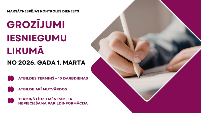 Grozījumi iesniegumu likumā no 2026.gada 1.marta