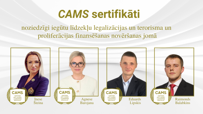 Maksātnespējas kontroles dienesta darbinieku foto, kas ieguvuši CAMS sertifikātu noziedzīgu iegūtu līdzekļu legalizēšanas novēršanā