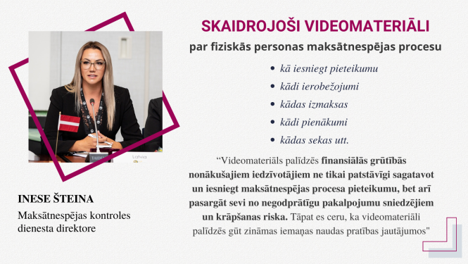 Inese Šteina. Paziņojums par skaidrojošu videomateriālu pieejamību.