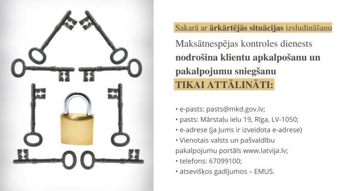 Māja no atslēdziņām, kas simbolizē, ka klientu apkalpošana klātienē nenotiek