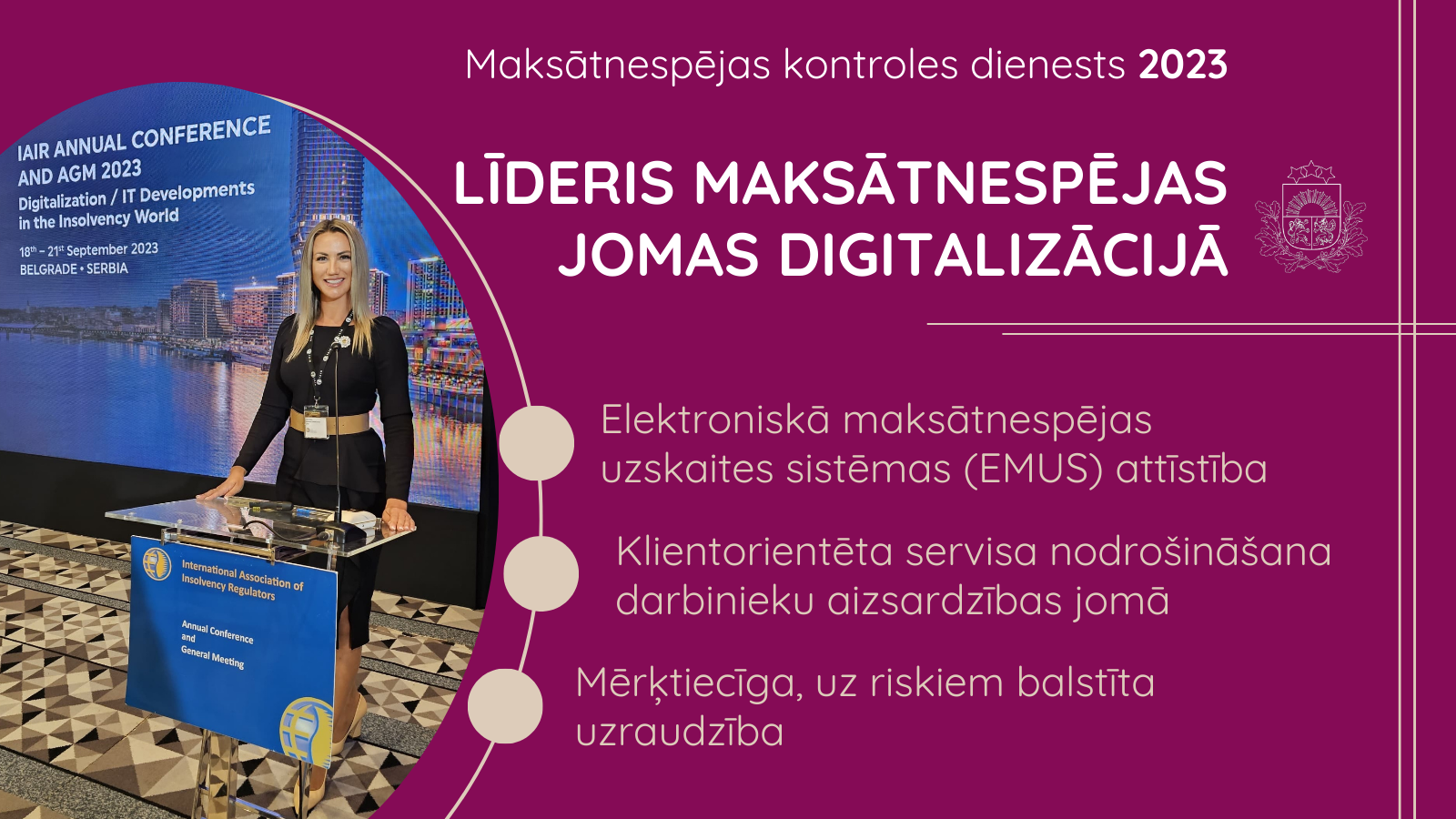 Vizuālā informācija par MKD  maksātnespējas jomas digitalizācijālīder