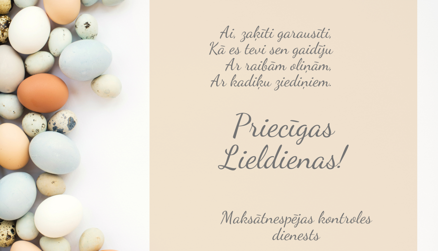 Ilustratīvas attēls - apsveikums Lieldienās