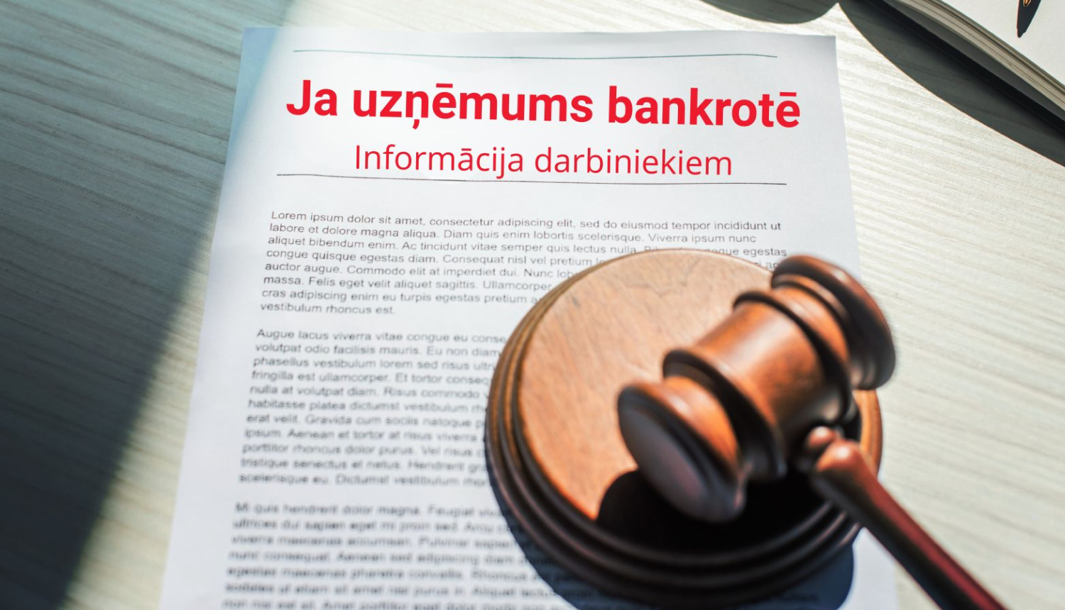 Informācija darbiniekiem, ja uzņēmums bankrotē