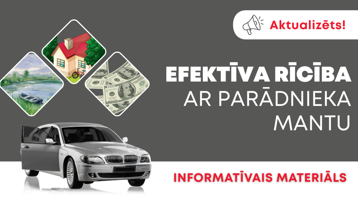 Ilustratīvs attēls par informatīvo materiālu siastībā ar parādnieka mantu