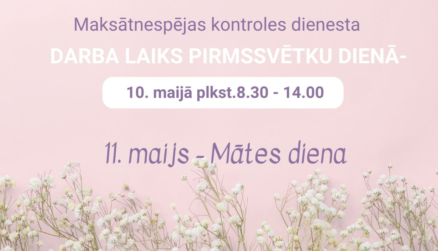 Darba laika izmaiņas pirmssvētku dienā