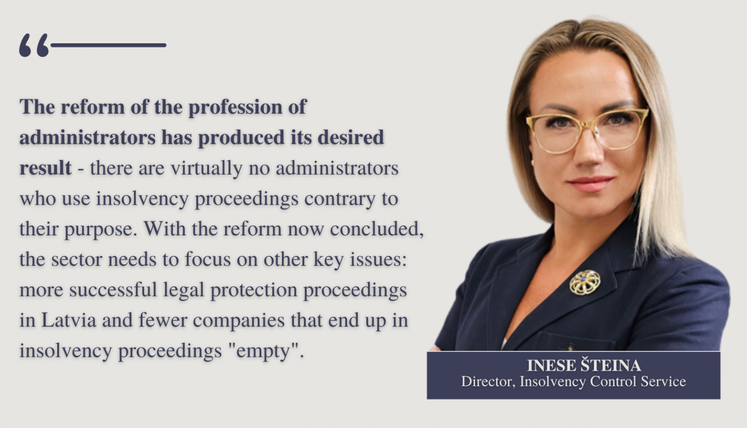 Inese Steina - director, Insolvency Control Service